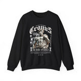 Cronus The Dark Sovereign Unisex Heavy Blend Crewneck Sweatshirt Greek Mythology Statue Graphic Gothic Streetwear Bold Artistic Pullover