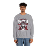 Faith Over Fear Jesus Crown Of Thorns Unisex Heavy Blend Crewneck Sweatshirt Christian Graphic Bold Religious Streetwear Motivational Bible Verse Pullover