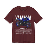 R3 Inspired Sport Motorcycle Art Unisex Heavy Cotton Tee Dynamic Streetwear Graphic for Riders and Moto Enthusiasts
