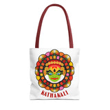 Kathakali Tote Bag Kerala Traditional Dance Art Canvas Bag Indian Culture Onam Festival Malayalam Heritage Ethnic Graphic Reusable Shopping Bag