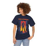 The Silent Stalker Unisex Heavy Cotton Tee Retro Horror Graphic Shirt Halloween Streetwear Creepy Night Design for Fall Parties and Dark Aesthetic Lovers