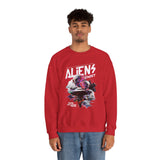 Aliens Exist UFO Graphic Unisex Heavy Blend Crewneck Sweatshirt Sci Fi Streetwear Alien Space Pullover