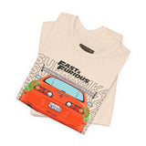 Legendary Orange Street Machine Rear View Unisex Heavy Cotton Tee Powerful JDM Inspired Car Art Graphic Shirt for Collectors and Gearheads