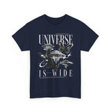 Universe Is Wide Graphic Unisex Heavy Cotton Tee Cosmic Galaxy Butterfly Space Streetwear T Shirt