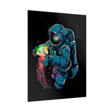 Galactic Dream Astronaut Neon Art Matte Vertical Poster Futuristic Space Wall Art Vibrant Cosmic Print Premium Home Decor for Sci Fi Lovers Creative Studios and Modern Interiors