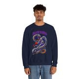 Mamba Unisex Heavy Blend Crewneck Sweatshirt Bold Serpent Power Graphic Streetwear Design Symbol of Focus Resilience and Inner Strength Premium Artistic Fleece Fashion