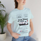 White Track Racing Blueprint Artwork Unisex Heavy Cotton Tee High Performance Inspired Streetwear Graphic Shirt For Car Lovers And Speed Enthusiasts