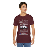 White Track Racing Blueprint Artwork Unisex Heavy Cotton Tee High Performance Inspired Streetwear Graphic Shirt For Car Lovers And Speed Enthusiasts