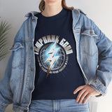 Temporal Echo Lightning Globe Graphic Unisex Heavy Cotton Tee Bold Streetwear Past Present Future Inspired T-Shirt