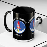 Rocket Science Rocks Accent Coffee Mug 11oz 15oz Space Lover Science Gift Black White Two Tone Ceramic Cup
