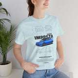 Blue Rally Inspired Performance Sedan Artwork Unisex Heavy Cotton Tee High Speed Streetwear Graphic Shirt For Car Enthusiasts And Automotive Art Lovers