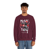 Move With Flow Breakdance Graphic Unisex Heavy Blend Crewneck Sweatshirt Hip Hop Streetwear Dance Rhythm Pullover