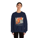Money Is Not Just Currency Burning Dollar Graphic Unisex Heavy Blend Crewneck Sweatshirt Hustler Streetwear Motivational Cash Fire Design