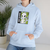 Unisex Not Alone Alien Hoodie UFO Graphic Pullover Sweatshirt Cartoon Extraterrestrial Sci Fi Space Themed Conspiracy Inspired Paranormal Streetwear