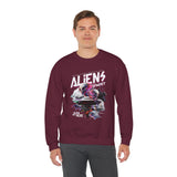 Aliens Exist UFO Graphic Unisex Heavy Blend Crewneck Sweatshirt Sci Fi Streetwear Alien Space Pullover