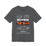 Orange Hypercar Blueprint Unisex Heavy Cotton Tee High Detail Automotive Art Streetwear Graphic for Car Enthusiasts and Daily Wear