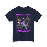 Butterfly Holographic Graphic Black Unisex Heavy Cotton bT Shirt Where Elegance Takes Flight Aesthetic Trendy Streetwear Fashion Outfit