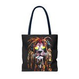 Rasta Lion Eco Tote Bag Vibrant Reggae Inspired Artistic Lion with Headphones Jamaican Island Style Bold Art Print Durable Cotton Canvas Bag for Music Lovers Travel or Daily Use by KLASSORO