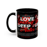 Love Yourself Deep Accent Coffee Mug 11oz 15oz Self Love Motivational Quote Cup Rose Graphic Positive Affirmation Daily Inspiration Empowerment Gift Mug