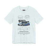 Silver Blue Street Racing Artwork Unisex Heavy Cotton Tee High Performance Inspired Graphic Shirt For Car Lovers And Urban Streetwear Fans