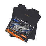 Street Racing Trio JDM Cars Graphic Unisex Heavy Cotton Tee for Drift Fans Performance Lovers and Streetwear Enthusiasts