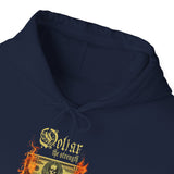 Dollar The Strength Burning Money Legacy Unisex Heavy Blend Hooded Sweatshirt Gothic Flames Graphic Bold Motivational Streetwear Hoodie