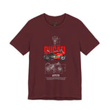 Italian Superbike 1199 Inspired Racing Motorcycle Blueprint Graphic Unisex Heavy Cotton Tee Premium Streetwear T Shirt for Riders Bikers Enthusiasts and Everyday Wear