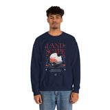 Landscape Unisex Heavy Blend Crewneck Sweatshirt Graphic Pullover Black Nature Inspired Abstract Mountain Outdoor Adventure Modern Streetwear Artistic Creative Fashion Outfit
