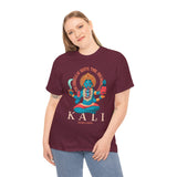 Kali Goddess Unisex Heavy Cotton T Shirt Hindu Spiritual Graphic Tee Maa Kali Mahakali Divine Shakti Protector Destroyer Of Evil Indian Mythology Devotional Streetwear Festival Wear Gift For Navratri...