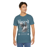 Blessed Angel Statue Graphic Unisex Jersey Short Sleeve Tee Gothic Streetwear Aesthetic Spiritual Bold Artistic Fashion T Shirt