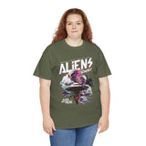Aliens Exist UFO Graphic Unisex Heavy Cotton Tee Sci Fi Streetwear T Shirt Extraterrestrial Space Alien Design