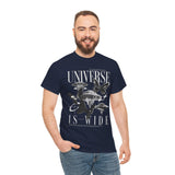 Universe Is Wide Graphic Unisex Heavy Cotton Tee Cosmic Galaxy Butterfly Space Streetwear T Shirt