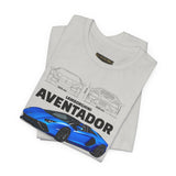 Blue Hypercar Blueprint Unisex Heavy Cotton Tee High Performance Streetwear Design for Car Enthusiasts Racers and Speed Lovers