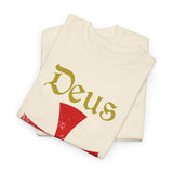 Unisex Deus Vult T Shirt Medieval Crusader Cross Graphic Tee Warrior Knight Inspired Vintage Christian Symbol Heavy Cotton Streetwear