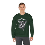 Fly High Angel Design Unisex Heavy Blend Crewneck Sweatshirt Guardian Spirit Angel Wings Spiritual Streetwear Pullover
