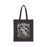 Cronus The Dark Sovereign Cotton Canvas Tote Bag Eco Friendly Greek Mythology Statue Graphic Gothic Streetwear Bold Artistic Shopper