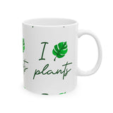 I Love Plants Ceramic Mug Coffee Cup Botanical Leaf Design Gardening Nature Lover Eco Friendly Sustainable Plant Parent Gift For Gardeners And Green Living