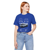 Futuristic Electric Pickup Blueprint Art Unisex Heavy Cotton Tee Bold Streetwear Graphic Shirt For Car Lovers And Tech Enthusiasts