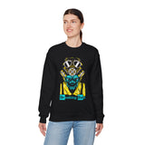 Breaking BadToxic Genius Neon Gas Mask Skull Unisex Heavy Blend Crewneck Sweatshirt Bold Cyberpunk Streetwear Fashion For Artists Rebels Gamers And Visionaries With Futuristic Neon Glow Design