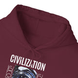 Civilization Eye Of Memory Graphic Unisex Heavy Blend Hooded Sweatshirt Futuristic Visionary Streetwear Abstract Blue Eye Gothic Hoodie