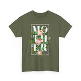 Mother Floral Design Unisex Heavy Cotton Tee Comfortable T Shirt Botanical Typography Graphic Streetwear Gift For Mom Mother’s Day Birthday Casual Everyday Wear