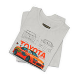 Legendary Orange Street Racer Blueprint Tee Unisex Heavy Cotton Retro Tuner Car Art Graphic Shirt for Enthusiasts