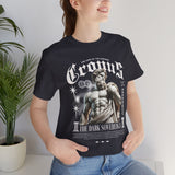 Cronus The Dark Sovereign Unisex Jersey Short Sleeve Tee Greek Mythology Statue Graphic Streetwear Gothic Bold Artistic Fashion T Shirt
