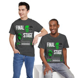 Final Stage Unisex Heavy Cotton Tee Graphic Black T Shirt Skull Neon Green Streetwear Futuristic Cyberpunk Bold Artistic Fashion Outfit