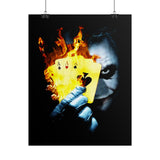 The Burning Aces Glossy Poster Fiery Gothic Wall Art Bold Dark Design for Risk Takers, Art Collectors, and Fearless Home Décor Lovers
