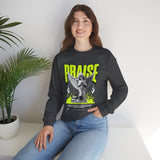 Praise Angel Statue Graphic Unisex Heavy Blend Crewneck Sweatshirt Gothic Spiritual Streetwear Pullover