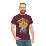 Golden Dreams Silver Reality Money Graphic Unisex Heavy Cotton Tee Bold Hustler Cash Bag Dollar Streetwear Motivational T Shirt