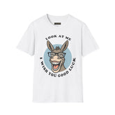 Laughing Donkey Fun Cartoon Unisex Heavy Cotton Tee Bold Humor Streetwear Trendy Graphic Shirt Perfect Gift for Friends Birthdays Casual Wear