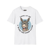 Laughing Donkey Fun Cartoon Unisex Heavy Cotton Tee Bold Humor Streetwear Trendy Graphic Shirt Perfect Gift for Friends Birthdays Casual Wear