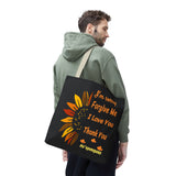 Sunflower Ho'oponopono Tote Bag Hawaiian Healing Prayer Design Spiritual Positivity Canvas Bag Mindfulness Reusable Durable Eco Friendly Shopping Tote